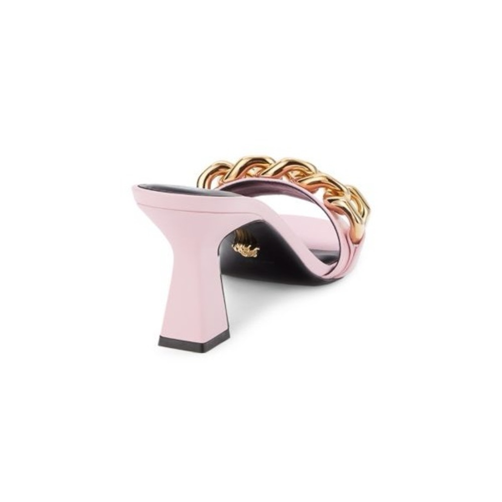 Versace Pink and Gold Women's Heeled Sandals - Picture 3 of 9